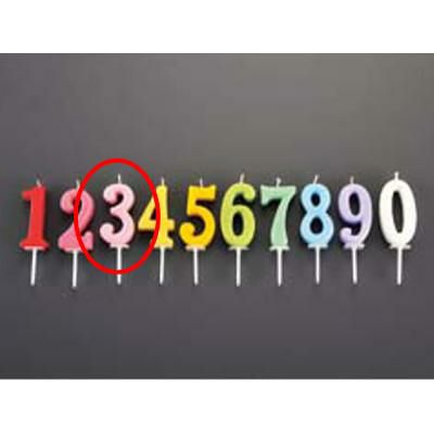 ナンバー キャンドル パステル(10入) 3番