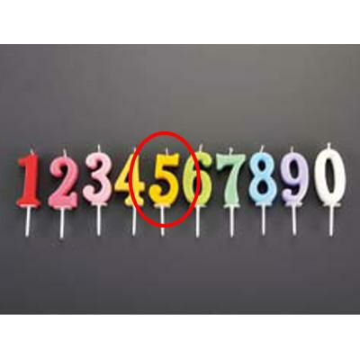 ナンバー キャンドル パステル(10入) 5番