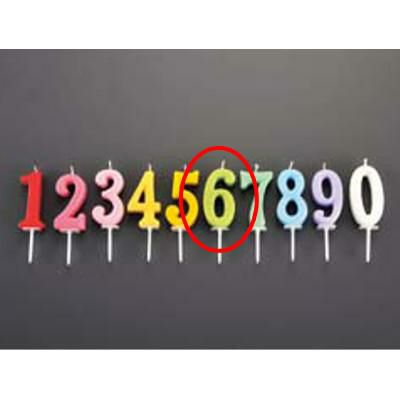 ナンバー キャンドル パステル(10入) 6番