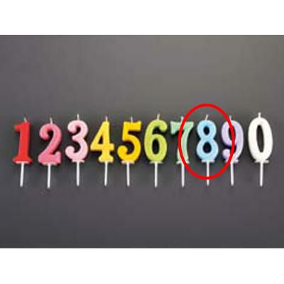 ナンバー キャンドル パステル(10入) 8番