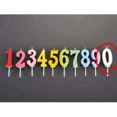 ナンバー キャンドル パステル(10入) 0番