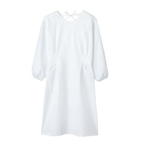 予防衣 レディス 長袖 白 レディス 74-061