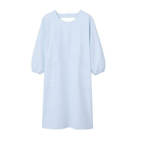 予防衣 兼用 長袖 サックス 男女兼用 74-405