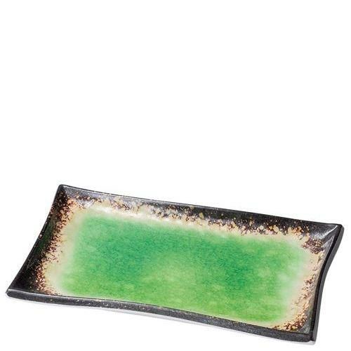 メラミン 耐熱 黒緑水長角皿 中 1202530