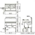 【コメットカトウ】【ガスフライヤー】オイルセービングフライヤー16L×2 /CF3-GA 18W-L16/二槽式 幅865X奥行600X高さ800