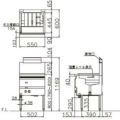 【コメットカトウ】【ガスフライヤー】オイルセービングフライヤー20L /CF3-GA23-L20/一槽式 幅550X奥行600X高さ800