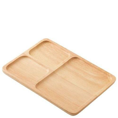 ラバーウッド スナックプレート 長角250 ナチュラル TA－005