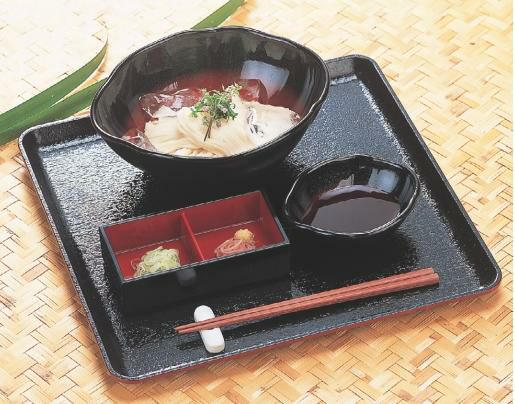 耐熱木目角盆黒渕朱SL尺1 黒