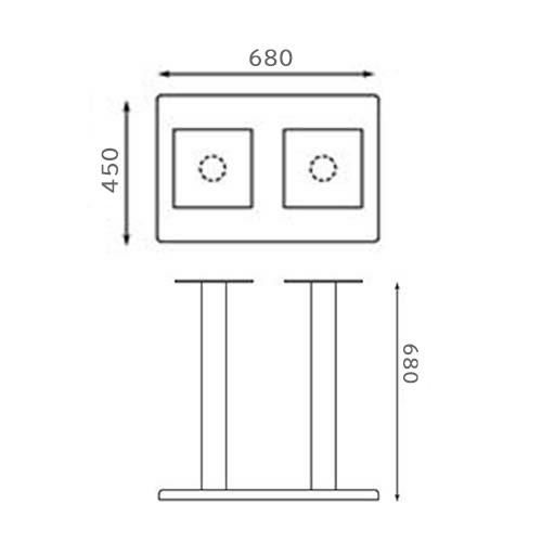 TB TABLE LEG 680×450/2ポール