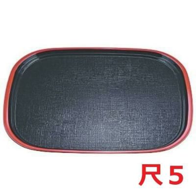 オーバル布目盆黒天朱SL尺5 黒天朱