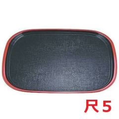 オーバル布目盆黒天朱SL尺5 黒天朱