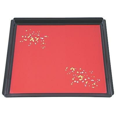 角木瓜盆朱渕黒金銀箔ちらしSL裏黒塗尺1 黒