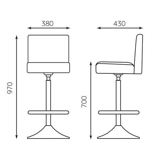 回転式スタンドイス(椅子) ステップ有り 幅380×奥行430×高さ970(mm) 座面高さ700(mm)/業務用/送料無料