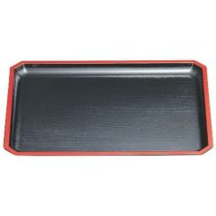 隅切木目盆黒天朱SL尺7 黒天朱