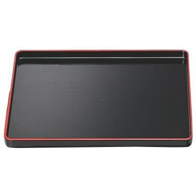 千筋長手盆黒天朱SL尺4 黒天朱