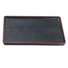 耐熱大寿木目盆黒天朱SL尺6 黒天朱