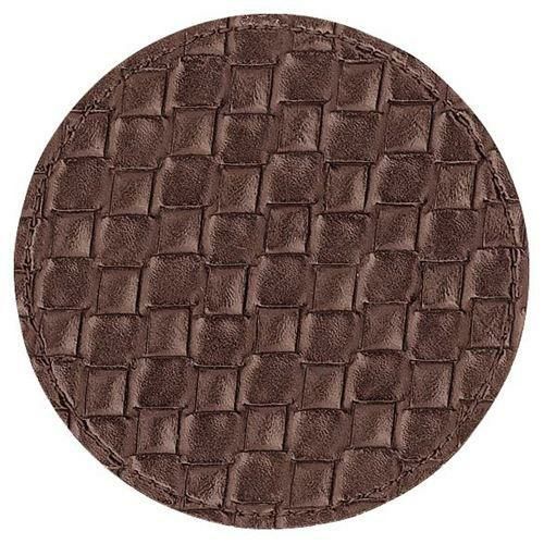 【シンビ】キルトデザインコースター 丸 ♯370 ブラウン
