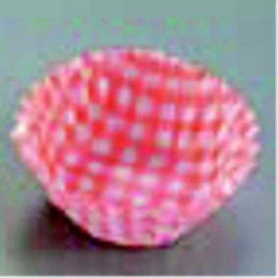 紙ケースカラー(500枚入) 5号 深口 チェック赤