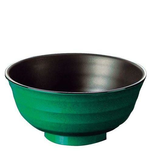 メラミン うどん鉢 グリーン内黒 K757－GB