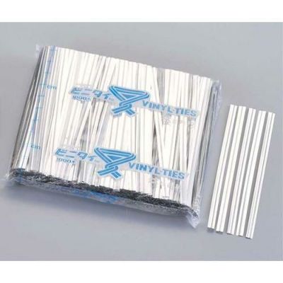 ビニタイPET カット品(1000本入) 4mm×8cm 銀