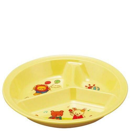 メラミン子供食器 みんなともだち。3ッ切ランチ皿 YMA－1 イエロー