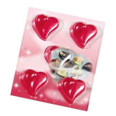 チョコレートモールド キラリハートカーブ5 No.1190