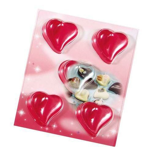 チョコレートモールド キラリハートカーブ5 No.1190