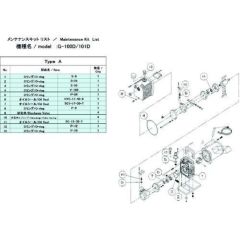 ULVAC G-100D 3Φ/101D用メンテナンスキットB 在庫色：黄 品番