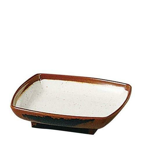 メラミン和食器 長次郎窯 角 小皿 AN－55 W内白