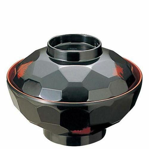 亀甲 汁椀 No.10A 曙内朱 身 メラミン