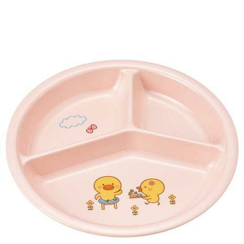 メラミン 子供食器 ひよこぐみ 三つ仕切皿 小 ピンク J25HIP