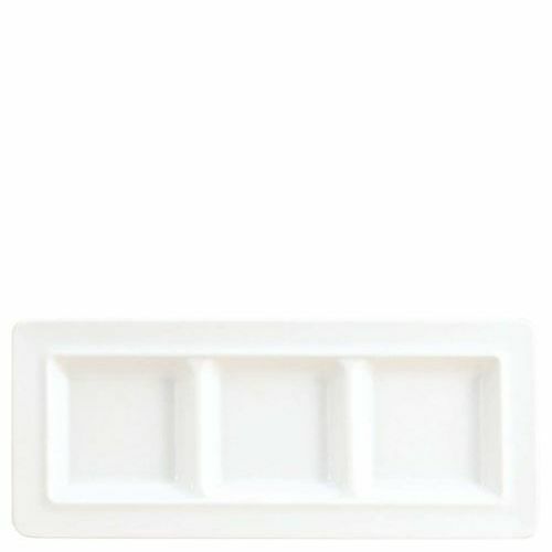 スクエアプレート 3仕切皿 M－2393 ホワイト