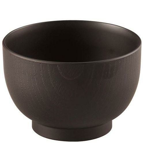 耐熱3．4寸玉姫木目汁椀 総ダークブラウン 1001083