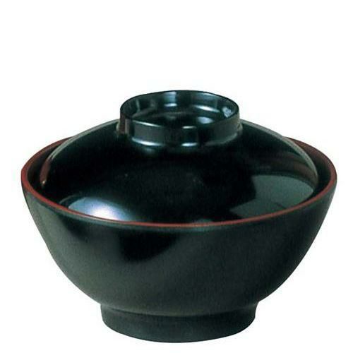 カスミ 汁椀 No.13WB 内朱 蓋 メラミン