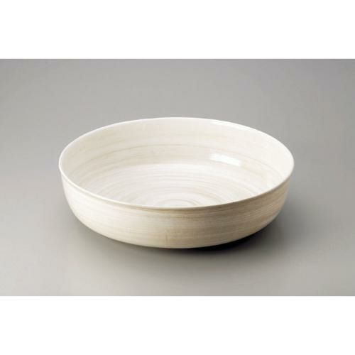 アルミ電磁用深型ドラ鉢 白刷毛目 尺0