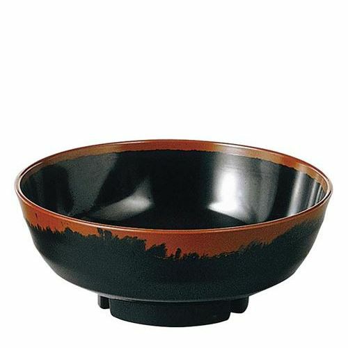 メラミン和食器 長次郎窯 丼 AN－72 大 B内黒