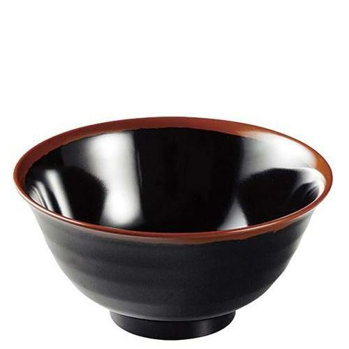 メラミン和食器 長次郎窯 羽反り丼 AN－59 小 B内黒