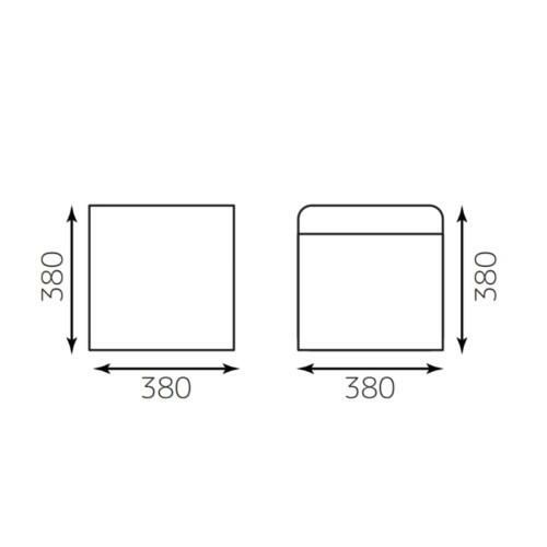 TB オリジナル 角スツール ブラック レザー