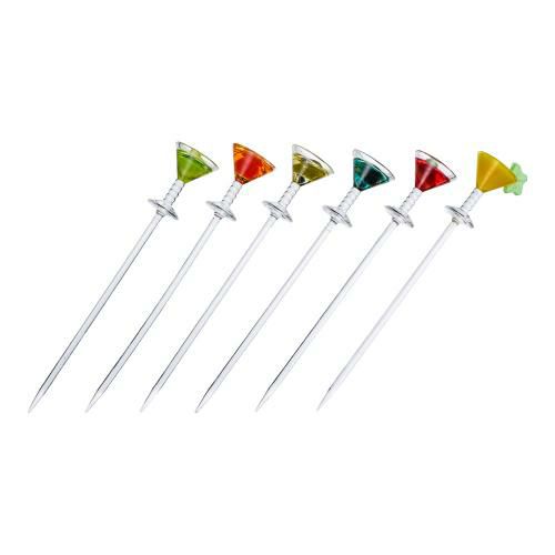アクリル カラフル マティーニピック 6本セット MP-6-C
