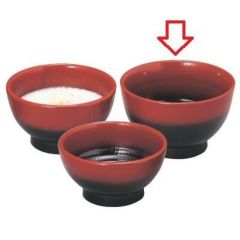 長寿木目丼朱ぼかし(大)