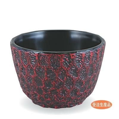 木彫亀甲丼絞り漆刻内黒