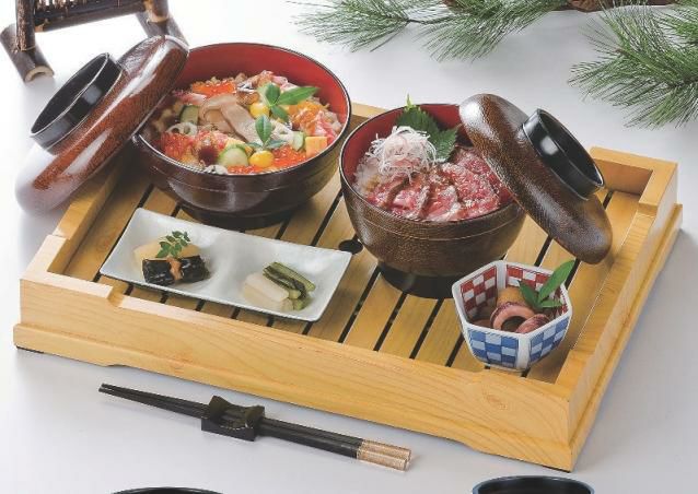 6寸やすらぎ木目丼栃内朱