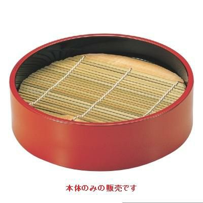 16cm丸ざる朱内黒本体（底板付）