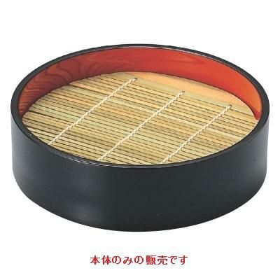 16cm丸ざる黒内朱本体（底板付）