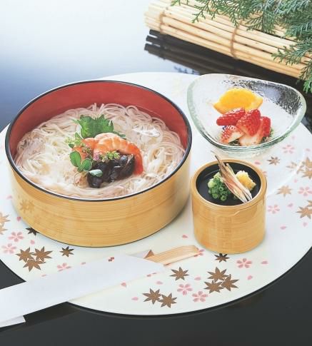 7寸冷麺深鉢白木内朱本体