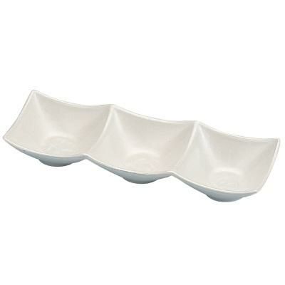 三点深型薬味皿アクア