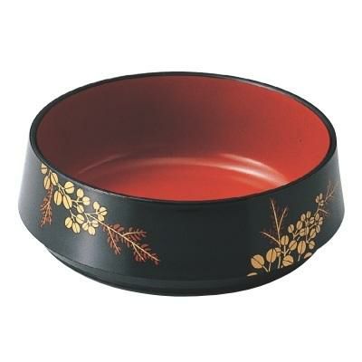 ダイヤ鉢（大）萩黒内朱本体