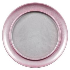 鍔付丸盛皿銀渕ピンクぼかしアクア8寸