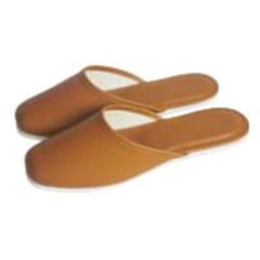 スリッパ(白薄底)前閉じ S-323L ブラウン(013)