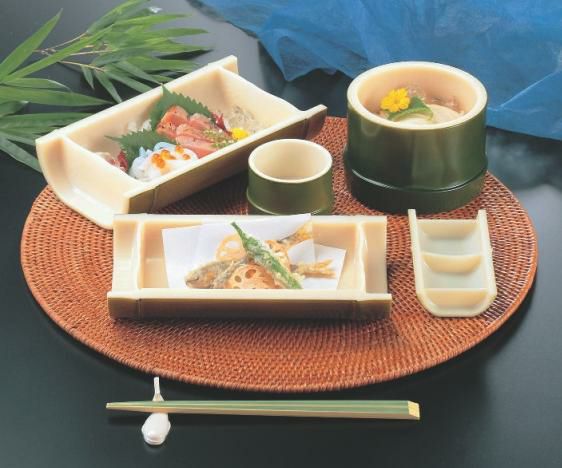 越前ゴマ竹（浅）盛器